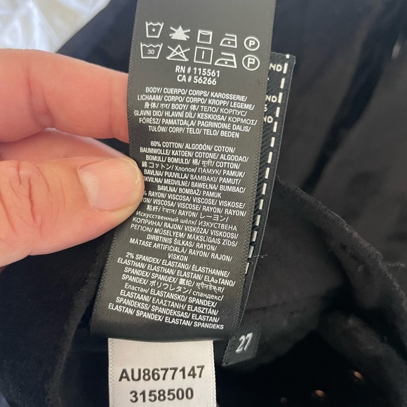 7 For All Mankind High Rise Black Velvet Pants - Picture 11 of 12